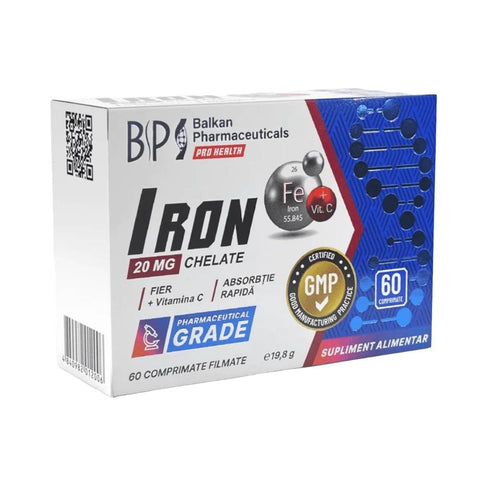 Minerale | Fier chelat 60 capsule, Balkan Pharmaceuticals, Supliment alimentar pentru sanatate 0
