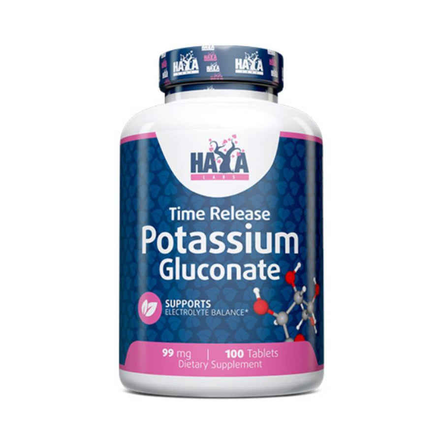 Minerale | Gluconat de potasiu 99mg, 100 tablete, Haya Labs, Supliment alimentar pentru sanatate 0