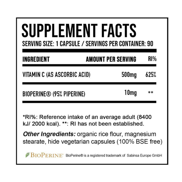 Vitamine si minerale Vitamina C 500mg, 90 capsule, DNA Sports, Supliment alimentar pentru sanatate 2
