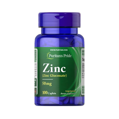Minerale | Zinc gluconat 50mg, 100 capsule, Puritan's Pride, Supliment alimentar pentru sanatate 0