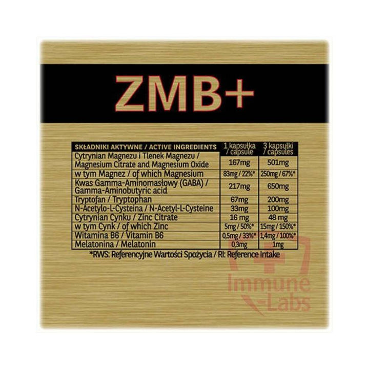 Stimulatoare testosteron | ZMB+, 120 capsule, Immune Labs, Zinc, Magneziu si Vitamina B6 1