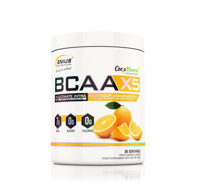 Aminoacizi | BCAA-X5® 360g, pudra, Genius Nutrition, Aminoacizi din sursa fermentata, Fara zahar si calorii 8