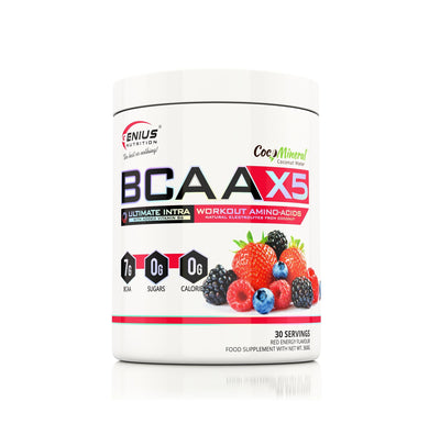 Aminoacizi | BCAA-X5® 360g, pudra, Genius Nutrition, Aminoacizi din sursa fermentata, Fara zahar si calorii 10