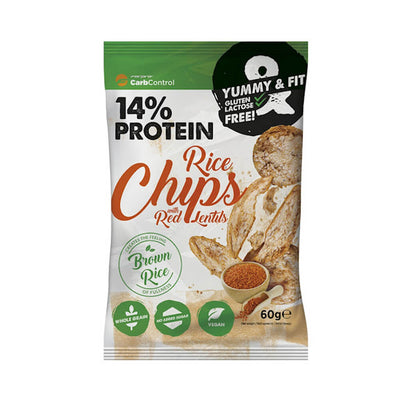 Alimente proteice | 14% Chipsuri proteice din orez cu linte rosie 60g 0