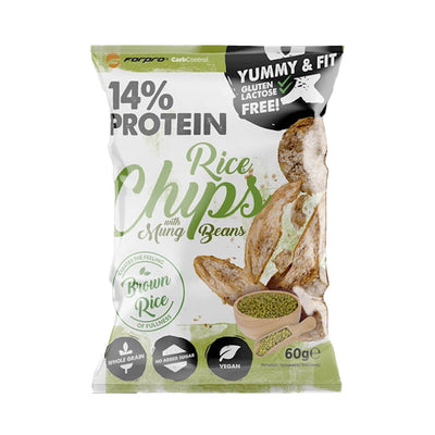 Alimente proteice | 14% Chipsuri proteice din orez cu fasole mung 60g 0