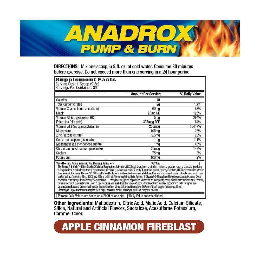Pre-workout | Anadrox Pump & Burn, pudra, 279g, MHP, Pre-workout cu oxid nitric 1