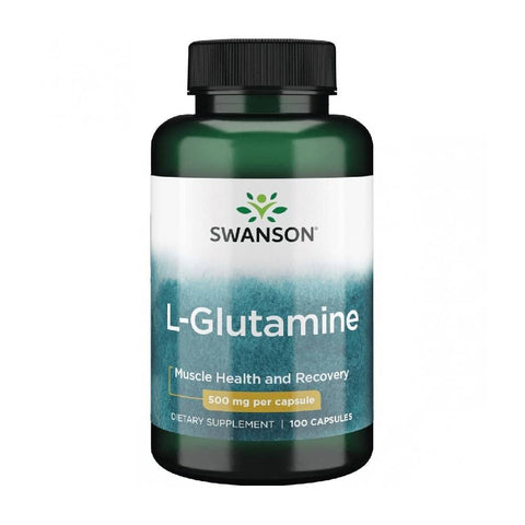 Aminoacizi | L-glutamine 500mg, 100 capsule, Swanson, Supliment pentru refacere 0