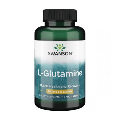Aminoacizi | L-glutamine 500mg, 100 capsule, Swanson, Supliment pentru refacere 0