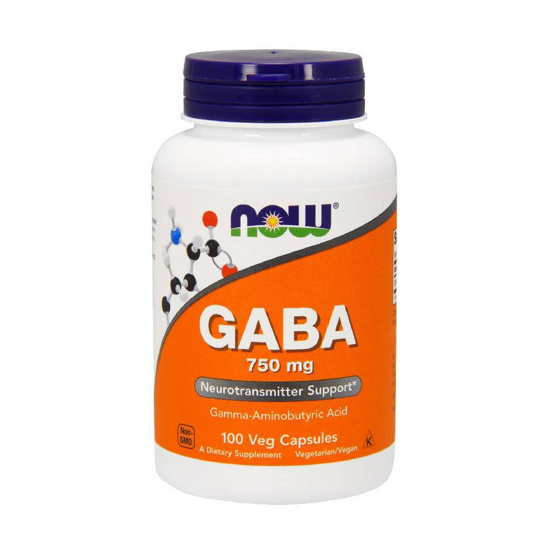 Suplimente pentru somn | GABA 750mg, 100 capsule, Now Foods, Supliment alimentar antistres 0