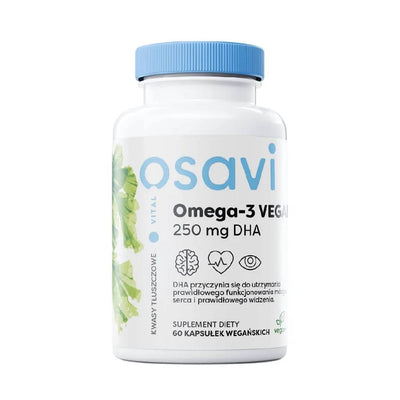 Acizi grasi Omega | Omega 3 Vegan 250mg DHA, 60 capsule, Osavi, Ulei de alge 0