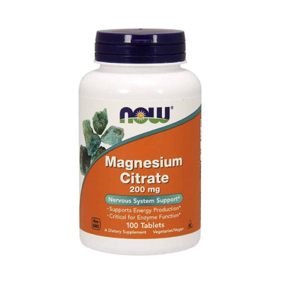 Vitamine si minerale | Magnesium Citrate 200mg, 100 tablete, Now Foods, Supliment alimentar pentru sanatate 0
