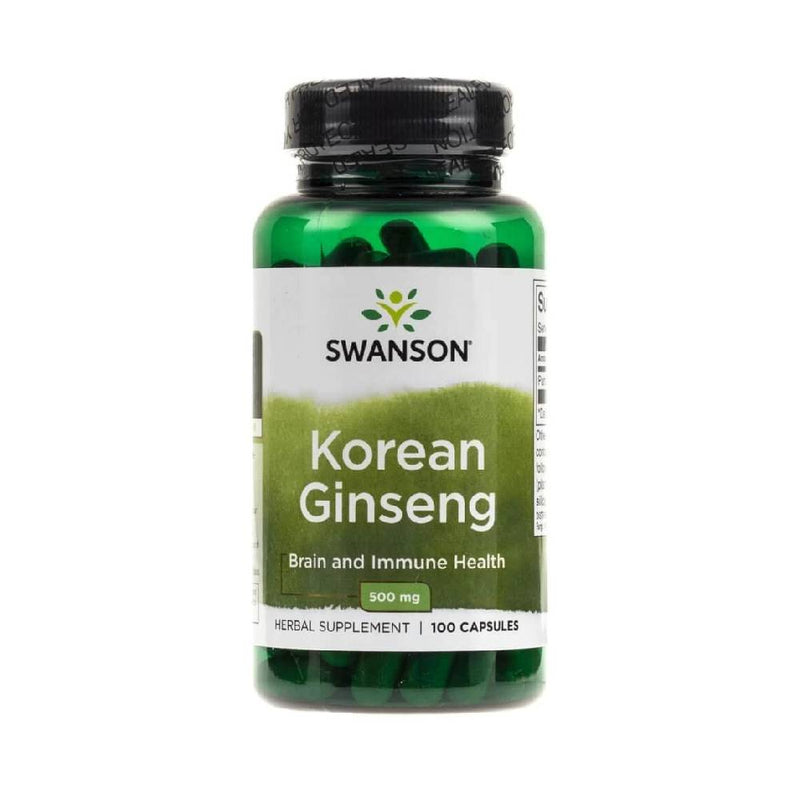 Stimulente hormonale | Korean Ginseng 500mg, 100 capsule, Swanson, Supliment alimentar pentru sanatate 0