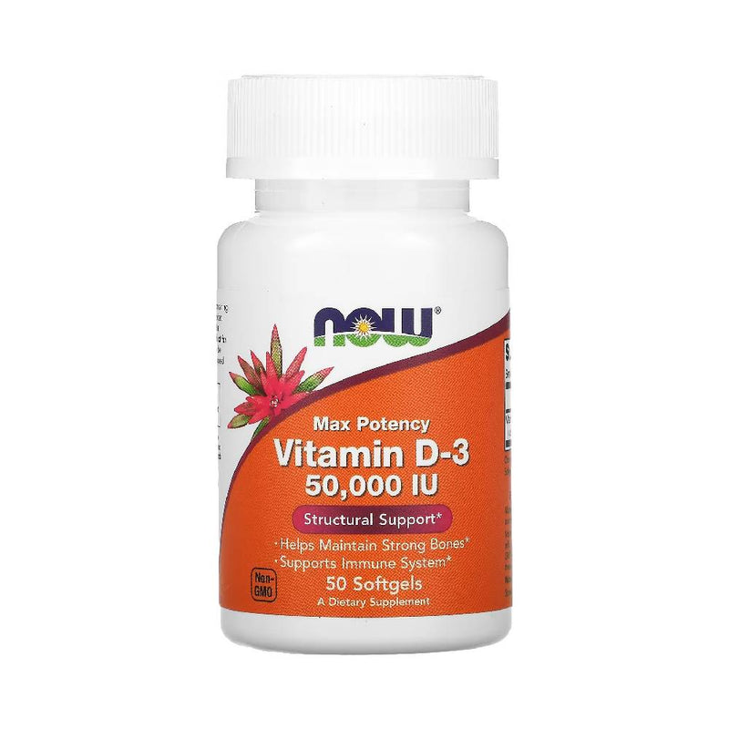 Suplimente pentru oase si articulatii | Vitamina D-3 50000IU, 50 capsule, Now Foods, Supliment alimentar pentru sanatate 0