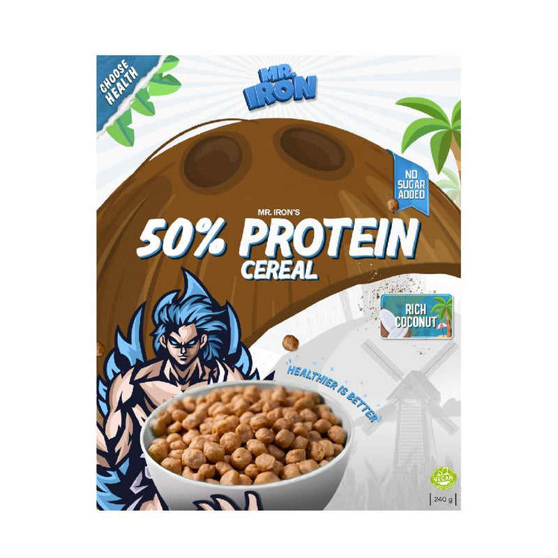 Alimente proteice | 50% Protein Cereal, 240g, Mr. Iron, Cereale proteice pentru mic dejun 1