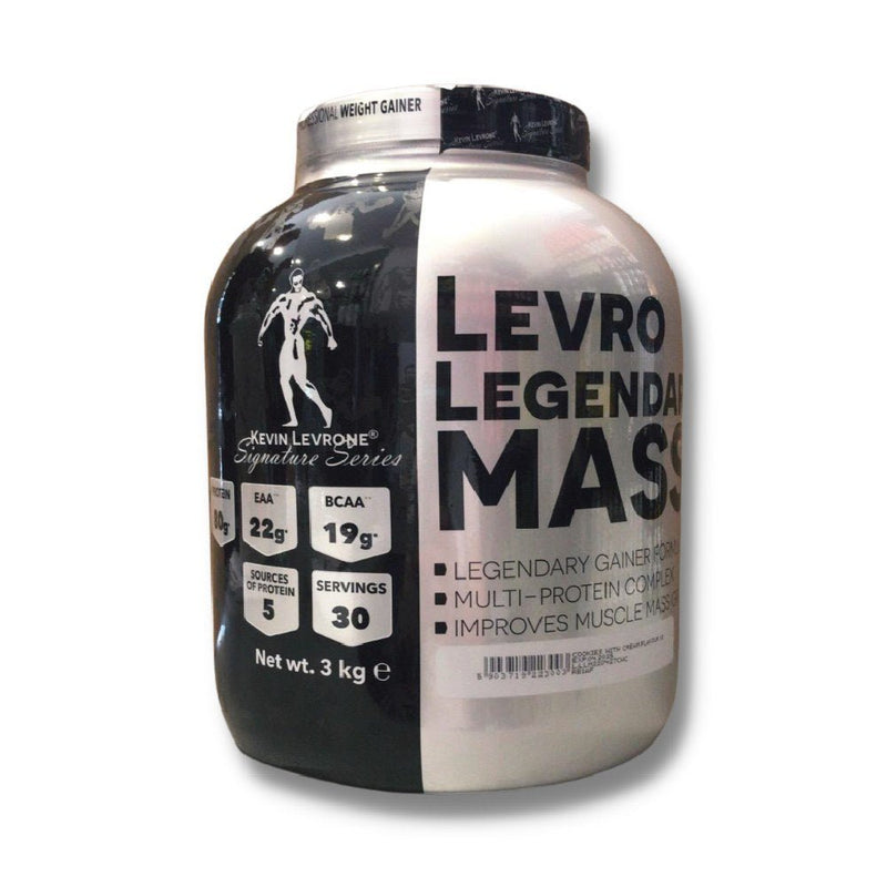 Gainer | Levro Legendary Mass, pudra, 3kg, Kevin Levrone, Mix pentru crestere masa musculara 0
