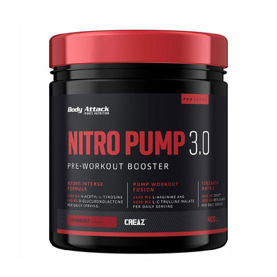 Pre-workout | Nitro Pump 3.0, pudra, 400g, Body Attack, Supliment pre-workout fara cofeina 0