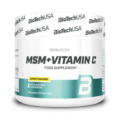 Suplimente pentru oase si articulatii | MSM+Vitamina C, pudra, 150g, BiotechUSA, Supliment alimentar pentru articulatii 0