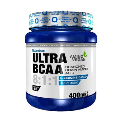 Aminoacizi | Ultra BCAA 8:1:1, 400 tablete, Quamtrax, Supliment alimentar pentru refacere 0