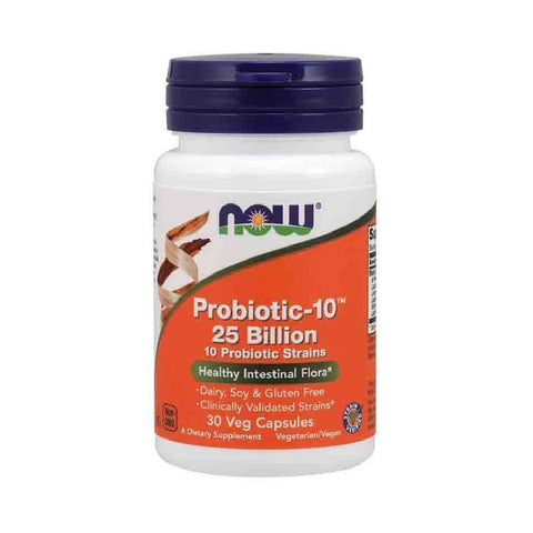 Digestie | Probiotic-10 25 miliarde, 30 capsule vegane, Now Foods, Supliment alimentar pentru digestie 0