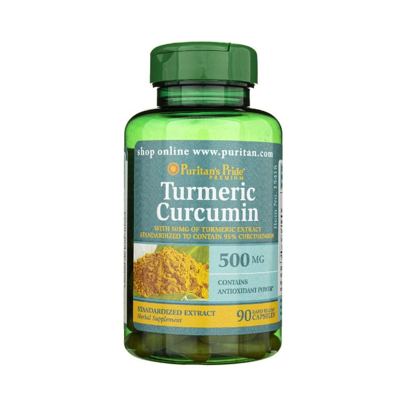 Suplimente Antioxidanti | Turmeric Curcumin 500mg, 90 capsule, Puritan&