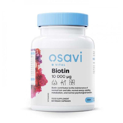Vitamine si minerale | Biotina 10000 mcg, 60 capsule vegetale, Osavi, Supliment alimentar pentru sanatate 0