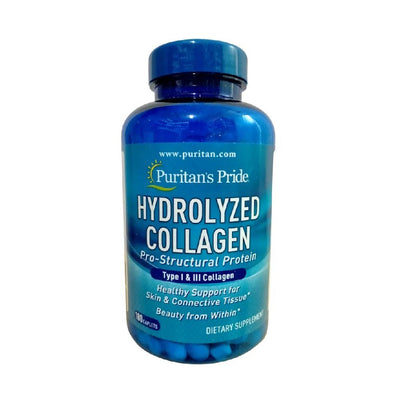 Colagen | Colagen hidrolizat, 180 capsule, Puritan's Pride, Supliment alimentar pentru piele si articulatii 0