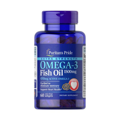Acizi grasi Omega | Omega 3 din ulei de peste 1500mg, 60 capsule, Puritan's Pride, Supliment alimentar pentru sanatatea inimii 0