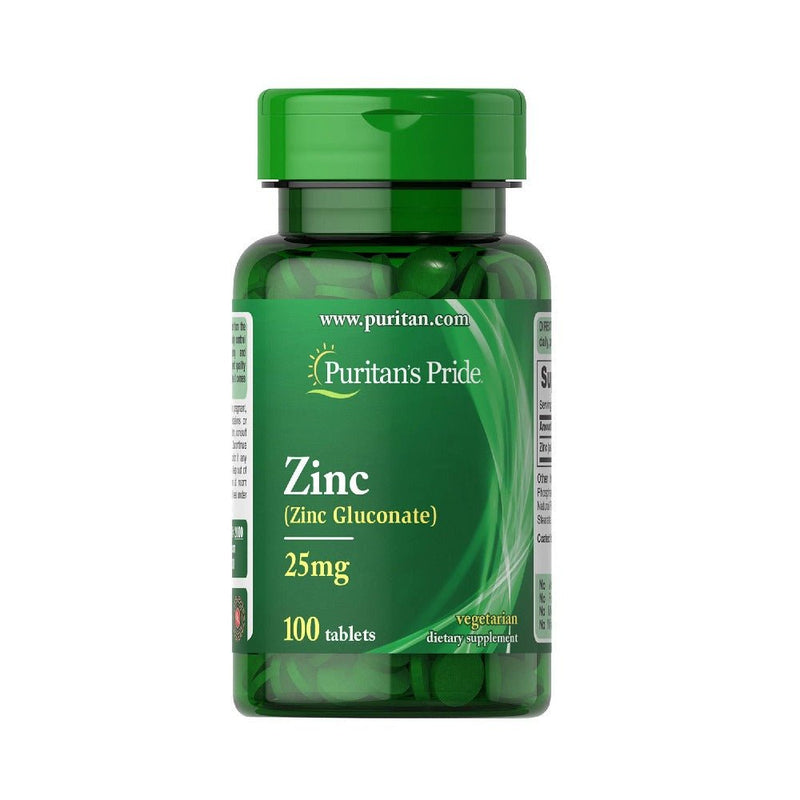 Vitamine si minerale | Zinc gluconat 25mg, 100 tablete, Puritan&