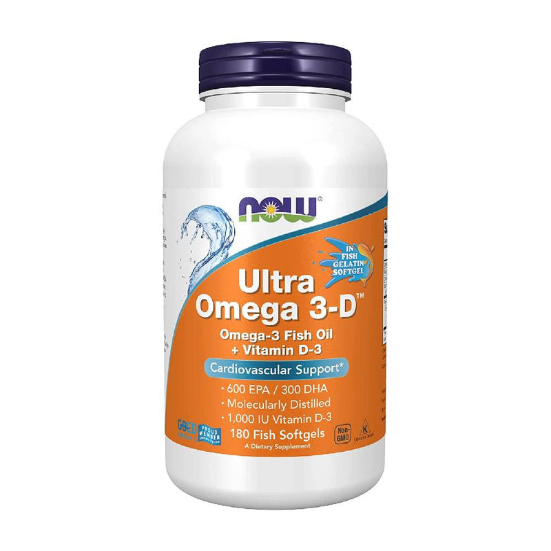 Acizi grasi Omega | Ultra Omega 3-D 90 capsule moi, Now Foods, Cu vitamina D3 0