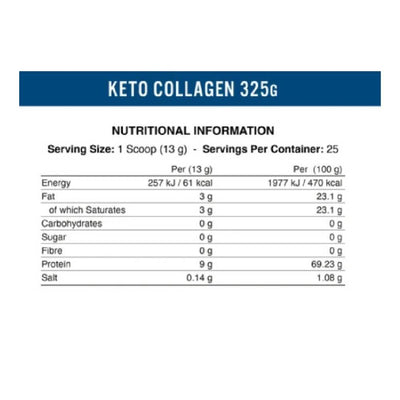 Colagen | Keto Colagen 325g, pudra, Applied Nutrition, Supliment alimentar pe baza de colagen fara gluten, soia sau lactate 1