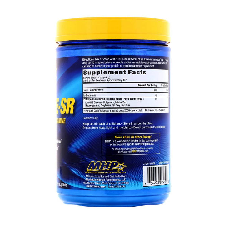 Aminoacizi | Glutamina SR, 300g, pudra, MHP, Supliment pentru recuperare 1