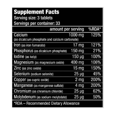 Vitamine si minerale | Complex de multi-minerale, 100 tablete, Biotech USA 1