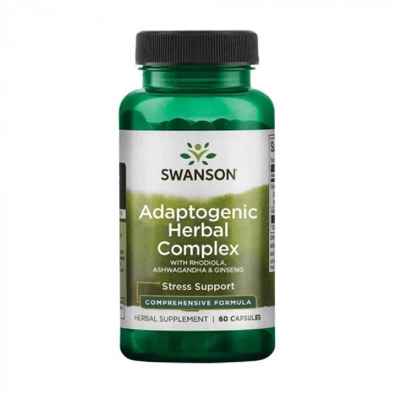 Stimulente hormonale | Rhodiola, Ashawagandha, Ginseng Complex 60 capsule, Swanson, Supliment alimentar pentru sanatate 0