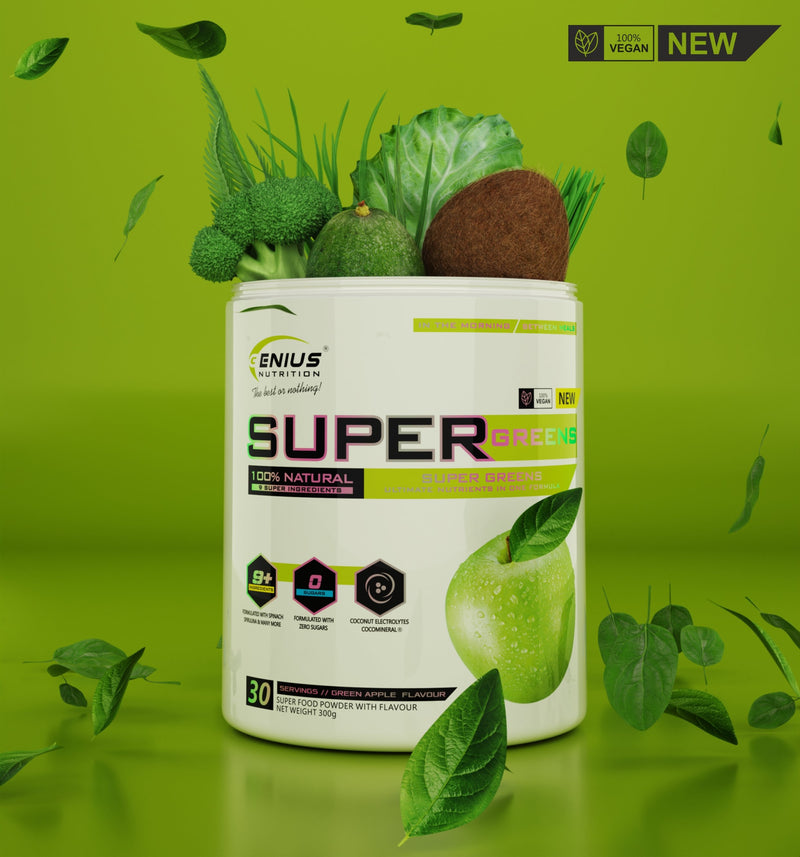 Vegan | Super Greens 300g, pudra, Genius Nutrition, Supliment pentru imunitate 1