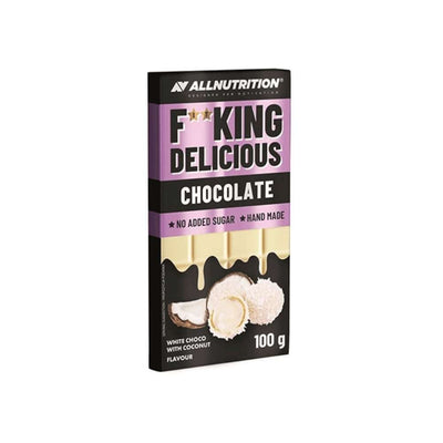 Allnutrition | Ciocolata alba cu cocos F**king Delicious Chocolate 100g 0