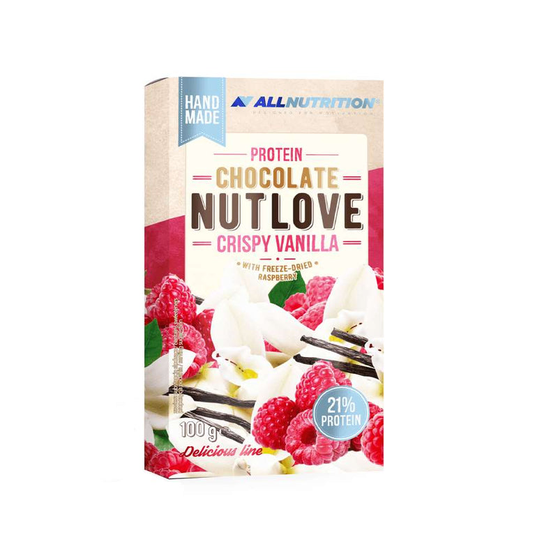 Allnutrition | Ciocolata proteica NutLove Vanilie Crispy 100g 0