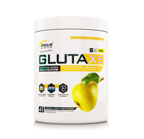 Aminoacizi Gluta - x5, pudra, 405g, Genius Nutrition, Supliment alimentar pentru performanta 5
