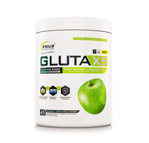 Aminoacizi Gluta - x5, pudra, 405g, Genius Nutrition, Supliment alimentar pentru performanta 3