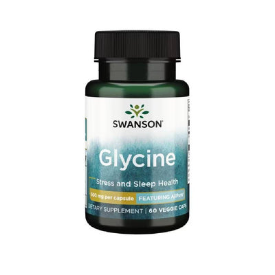 Suplimente antistres | Glycine featuring AJIPURE 500mg, Swanson, 60 VCaps, Glicina 0