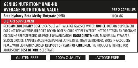 Aminoacizi HMB - HD 90 capsule, Genius Nutrition, Beta - hidroxi Beta - metilbutirat de calciu 2