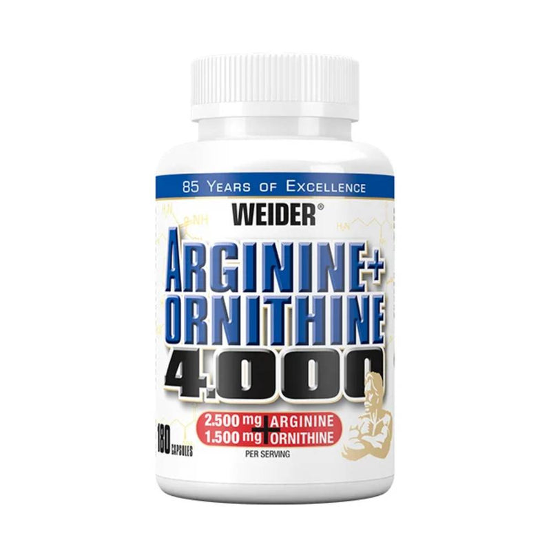 Aminoacizi | Arginina + Ornitina 4000, 180 capsule, Weider, Oxid nitric 0