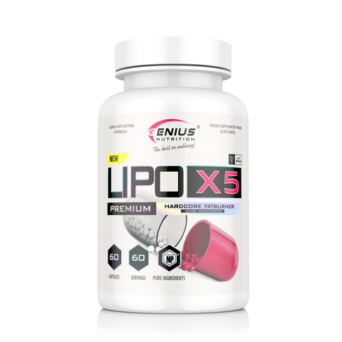 Arzatoare de grasimi Lipo - X5, 60 capsule, Genius Nutrition, Supliment alimentar pentru scadere in greutate 1