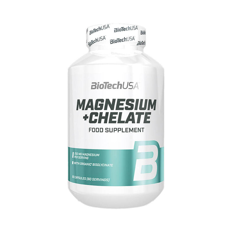Vitamine si minerale | Magneziu + Chelat 60 capsule, Biotech USA, Supliment alimentar pentru sanatate 0