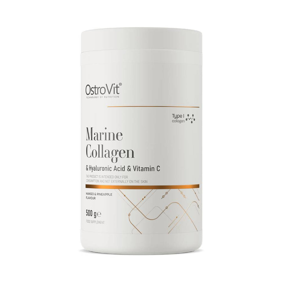 Colagen | Colagen marin + Acid Hialuronic + Vitamina C pudra, 500g, Ostrovit, Supliment alimentar pentru imunitate si frumusete 0