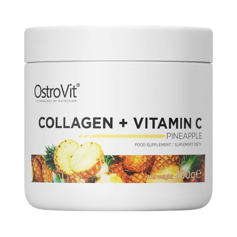 Colagen | Colagen + Vitamina C 200g, pudra, Ostrovit, Supliment alimentar pentru oase, articulatii si piele 1
