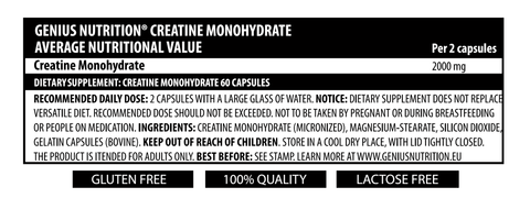 Creatina | CREATINE 60 mega caps/30 serv 1