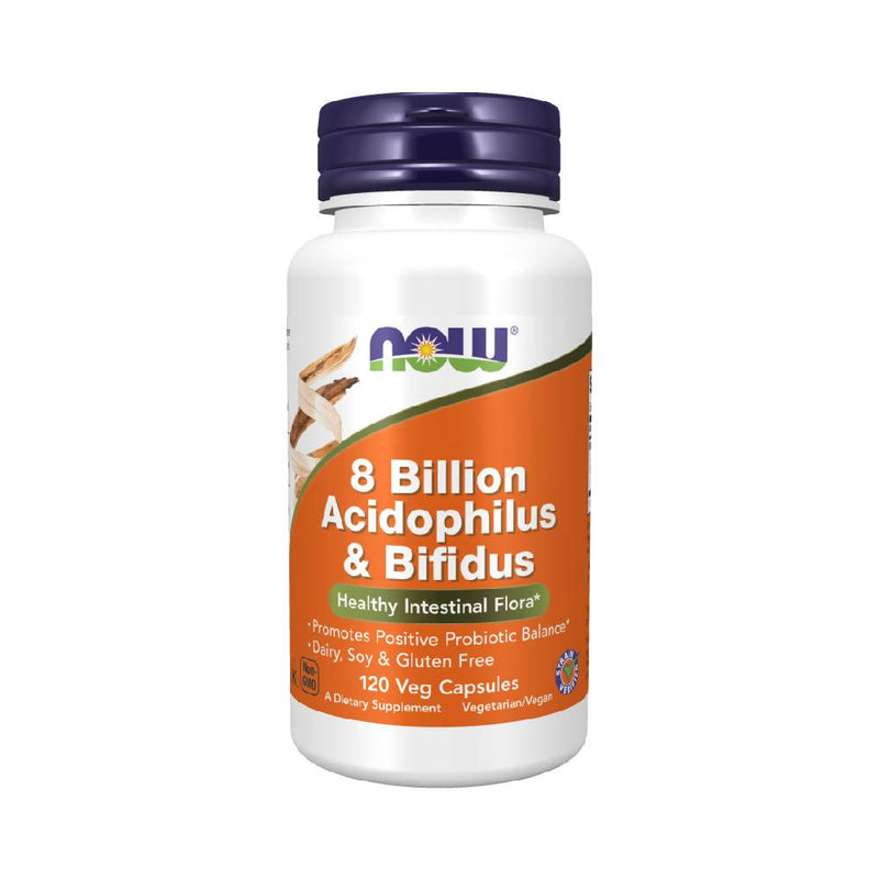 Digestie | 8 Billion Acidophilus & Bifidus 68mg, 120 capsule, Now Foods, Supliment alimentar sanatate digestiva 0