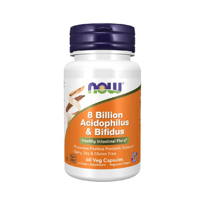 Digestie | 8 Billion Acidophilus & Bifidus 68mg, 60 capsule, Now Foods, Supliment alimentar sanatate digestiva 0