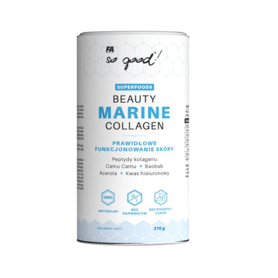 Colagen | Beauty Marine Collagen 210g, pudra, Fitness Authority, Supliment alimentar pe baza de colagen 0