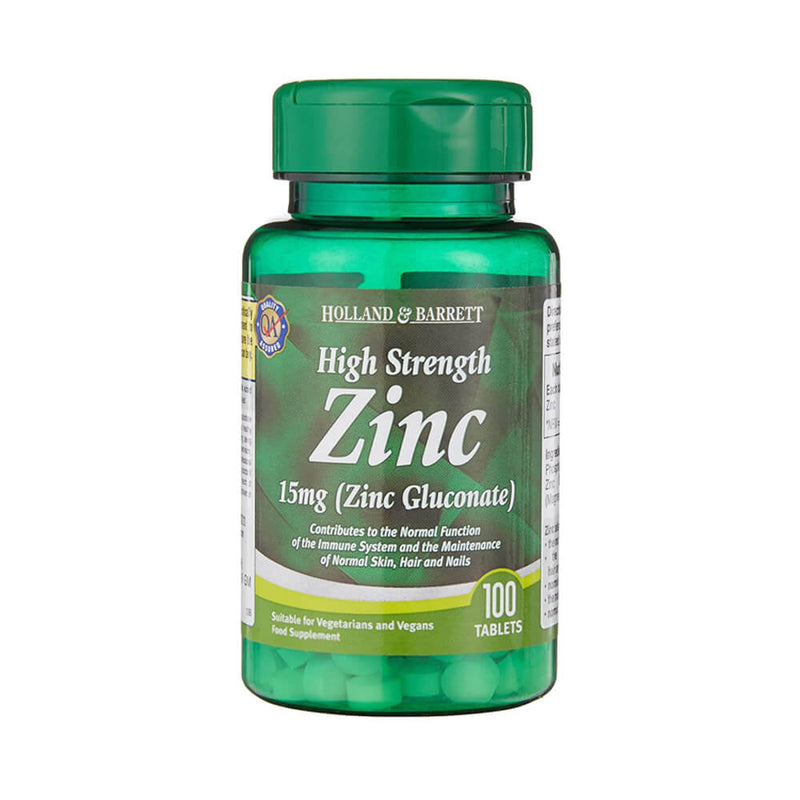 Stimulente hormonale | Zinc 15mg, 100 tablete, Holland & Barrett, Supliment alimentar pentru sanatate 0